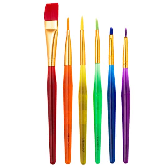 6 ct. Taklon Bristle Paintbrushes by Creatology™